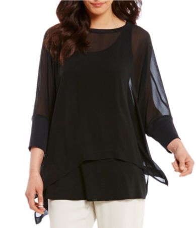 Eileen Fisher Elbow Sleeve Top Dillards
