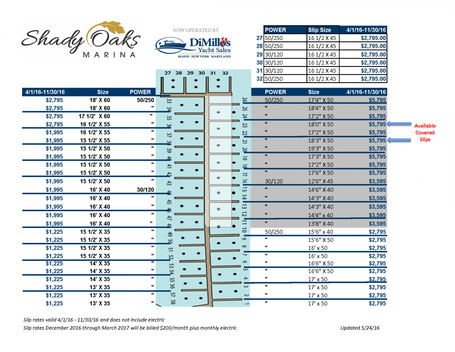 Covered Slips Available at Shady Oaks Marina DiMillo's Yacht Sales
