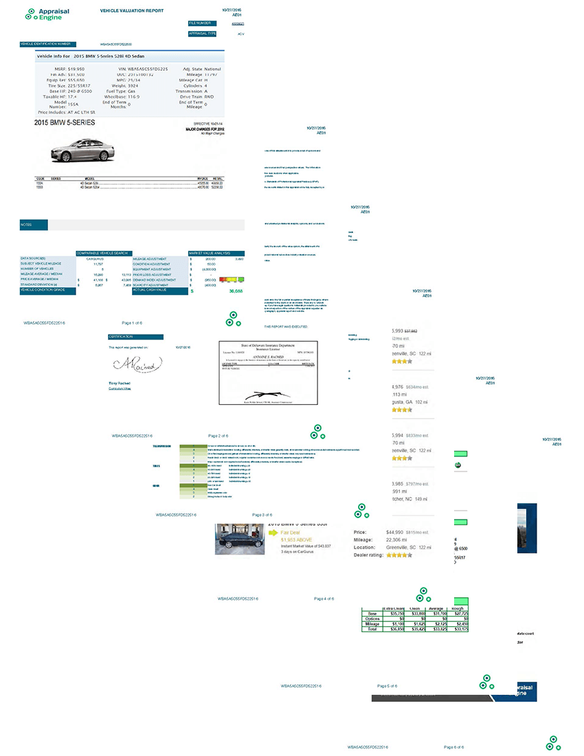 VehicleValuationReportAppraisalEngine Diminished Value
