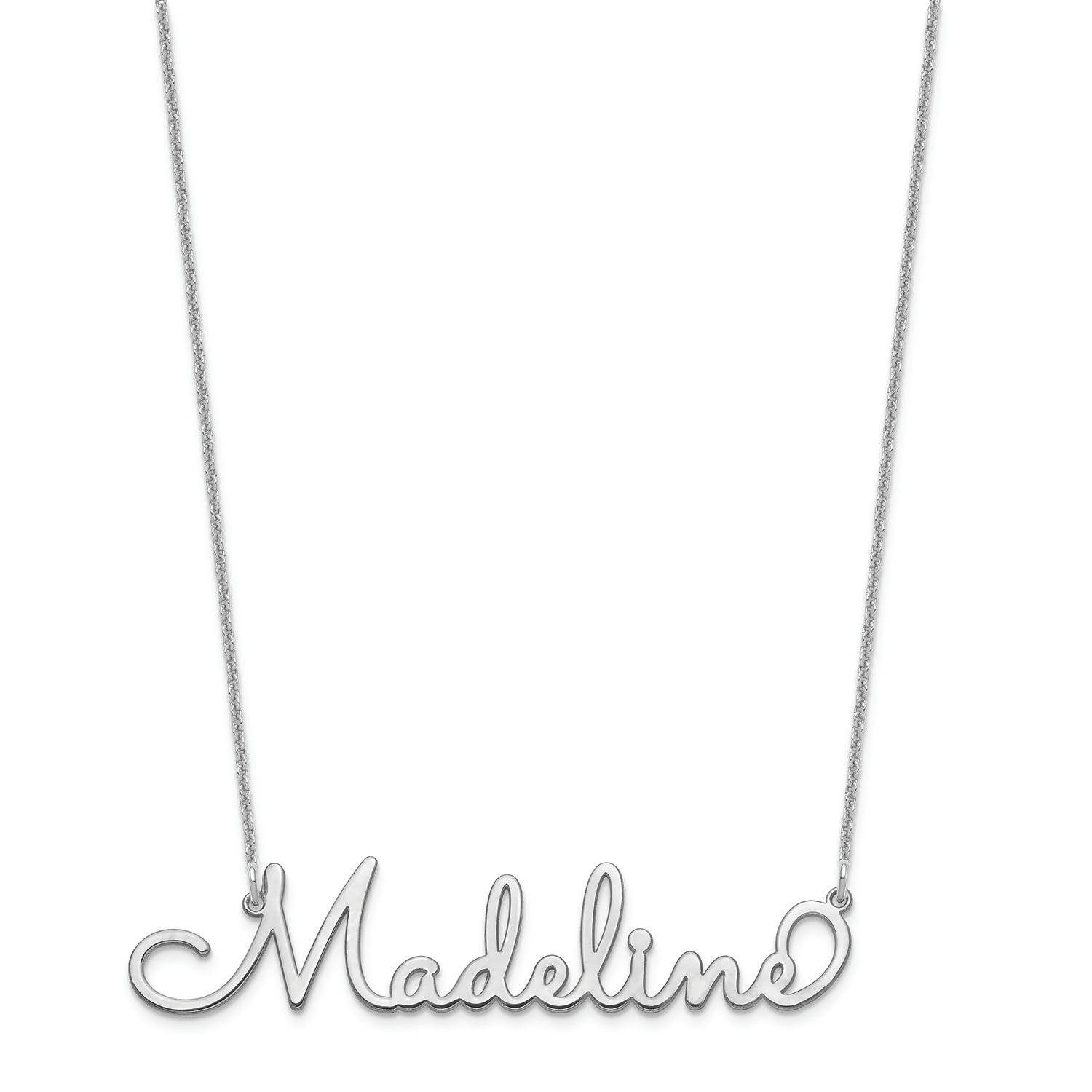 Vertical Name Pendant Necklace, Yellow Gold