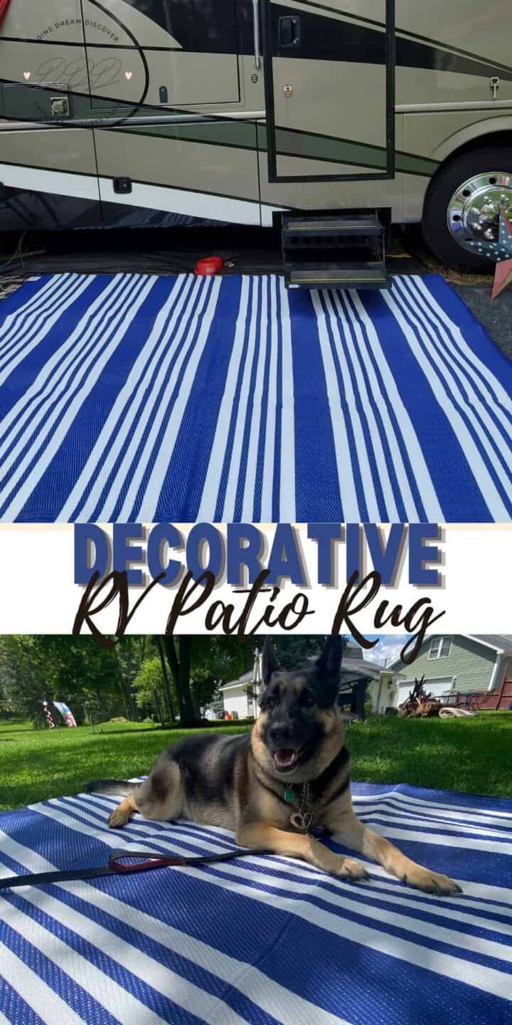 Decorative RV Patio Rug Dine Dream Discover