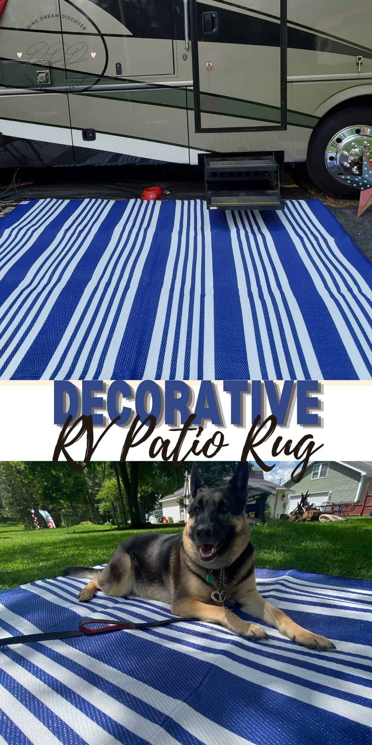 Decorative RV Patio Rug Dine Dream Discover