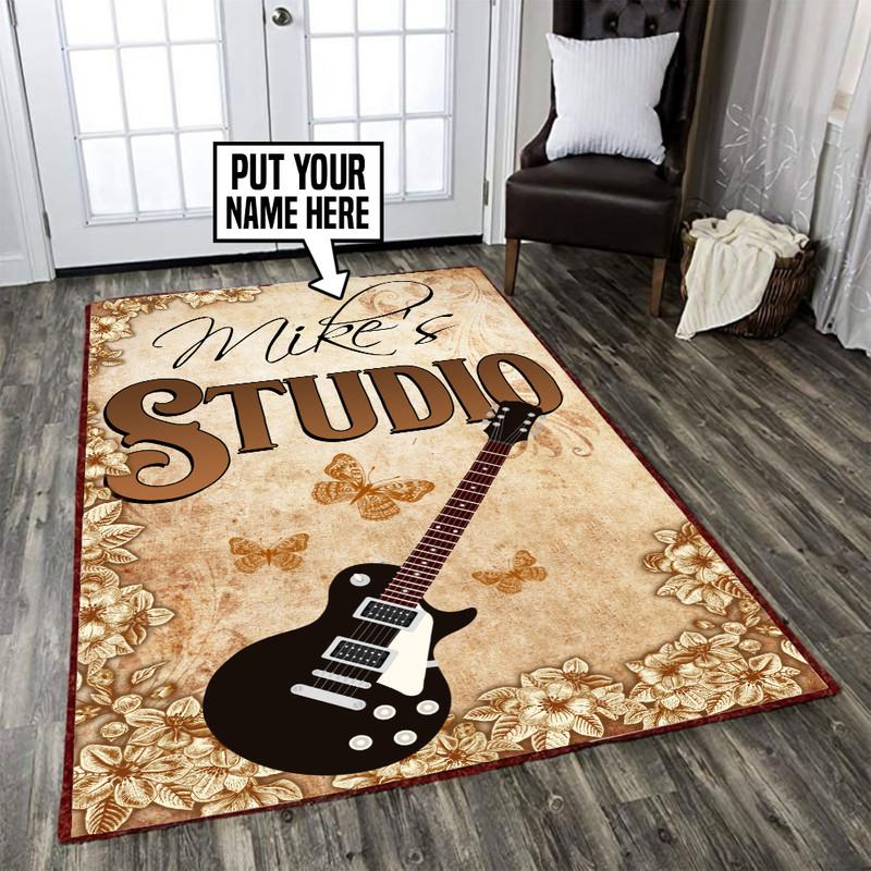 Guitar Area Rugs Personalized Guitar Studio Rug Dingmun