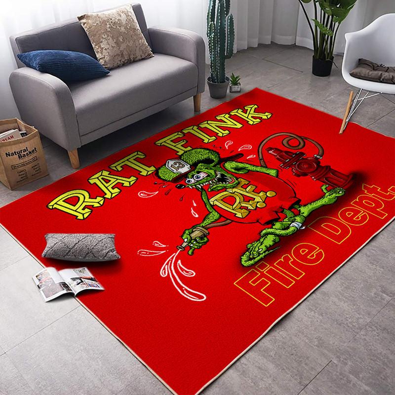 Rat Fink Fire Dept Rug Dingmun