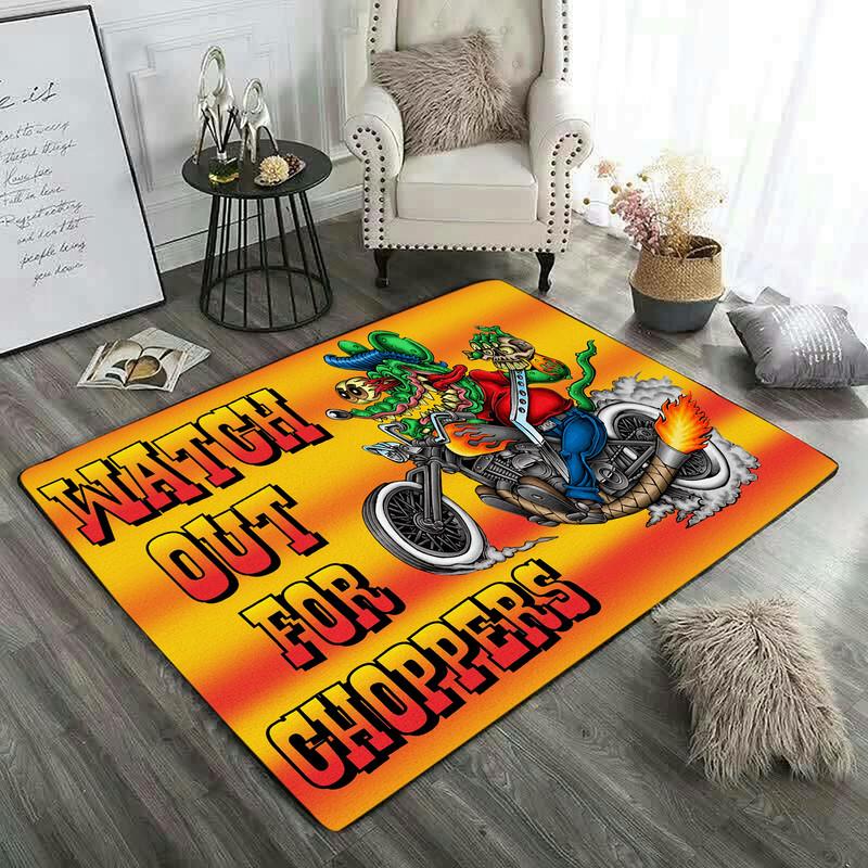 Rat Fink Watch Out For Choppers Rug Dingmun