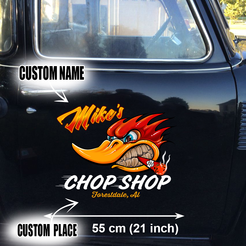 Bundle of Personalized Woodpecker Speed Shop Vinyl Decals Mr
