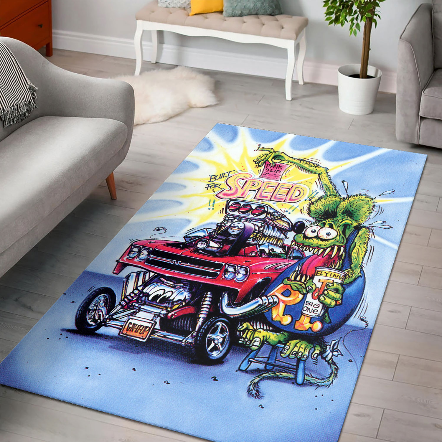 Rat Fink Built For Speed Rug Dingmun