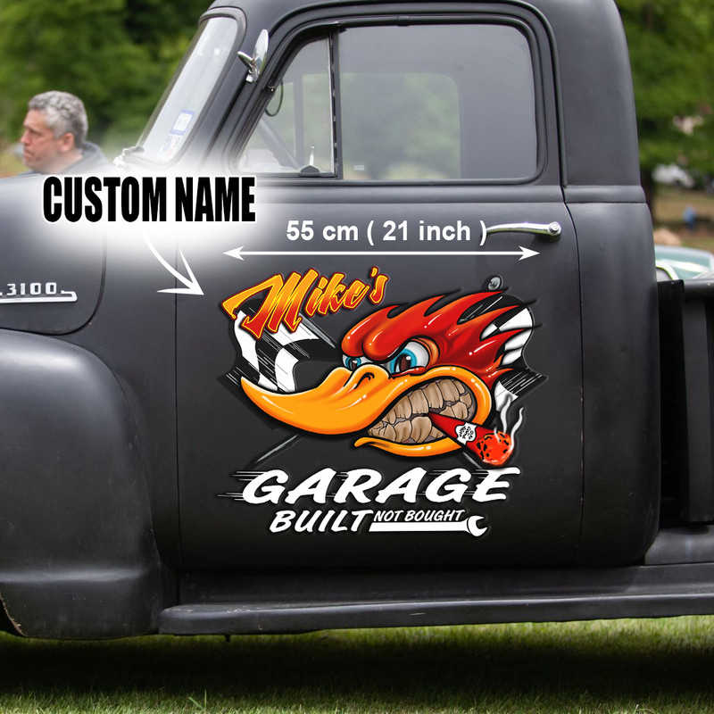 Hot Rod Mr Horsepower Woodpecker Rat Rod Door Decals