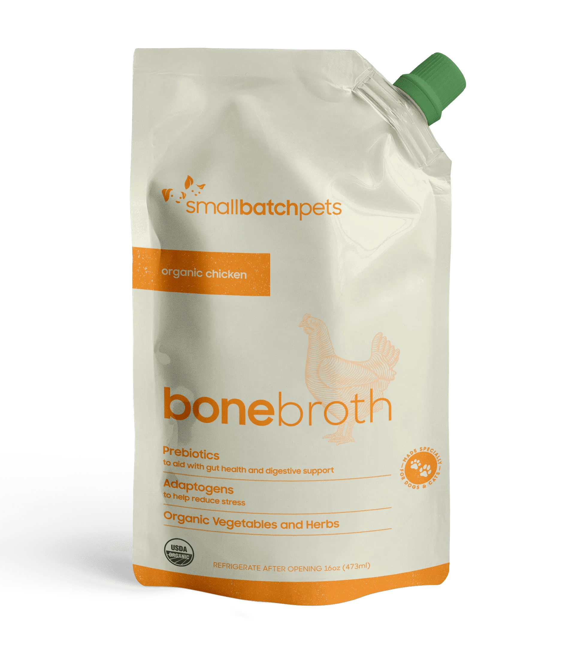 Smallbatch Chicken Bone Broth 16z Dingos Natural Pet Food and Spa