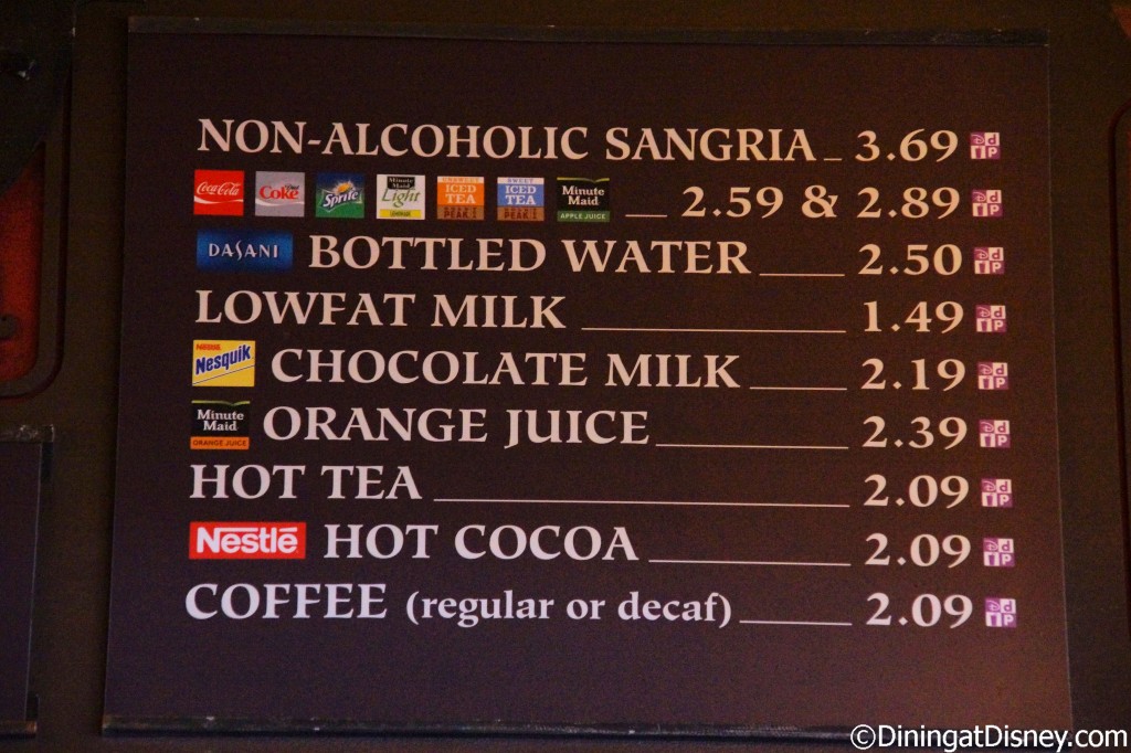 Tortuga Tavern drink menu