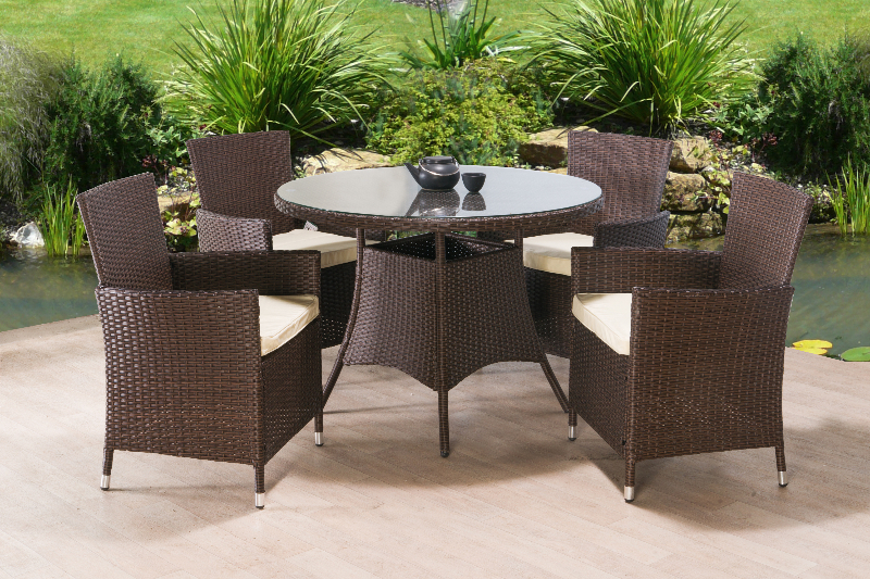 Rattan Dining Table And 4 Chairs Set Dining Tables