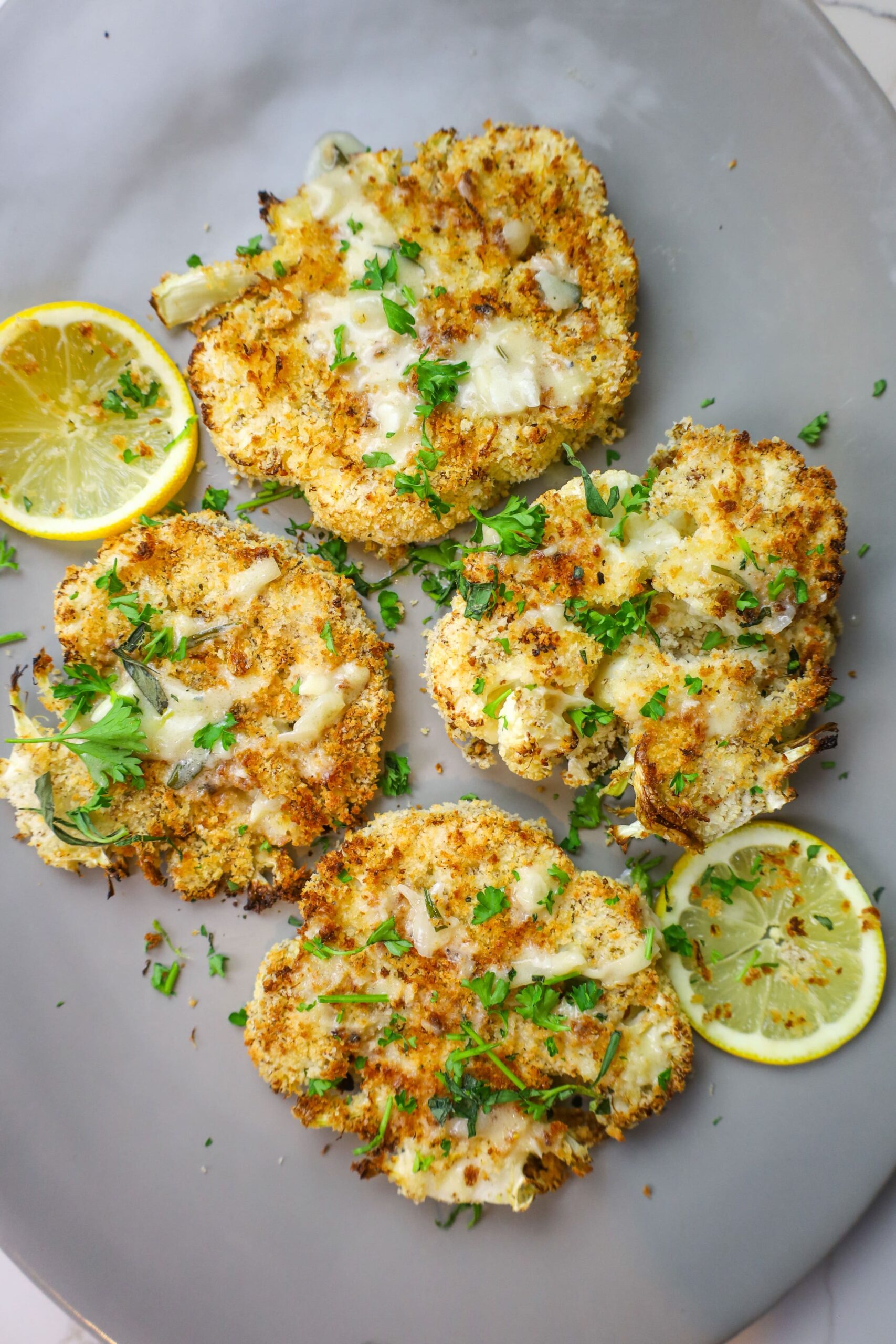 Crispy Cauliflower Steaks with a Creamy Tarragon Sauce (Vegan) Dining
