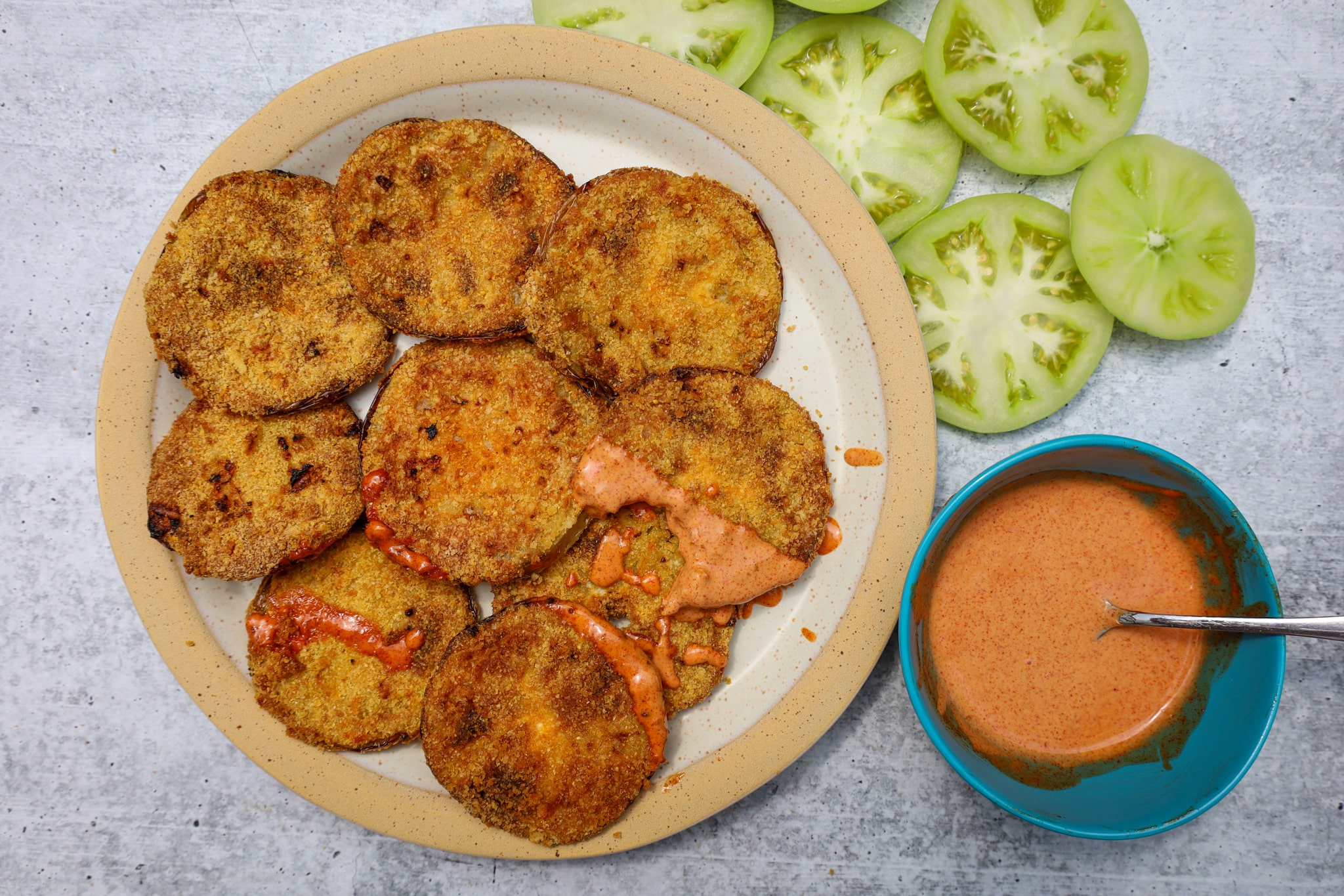 AirFried Green Tomatoes with a Smoky Paprika Remoulade Dining with