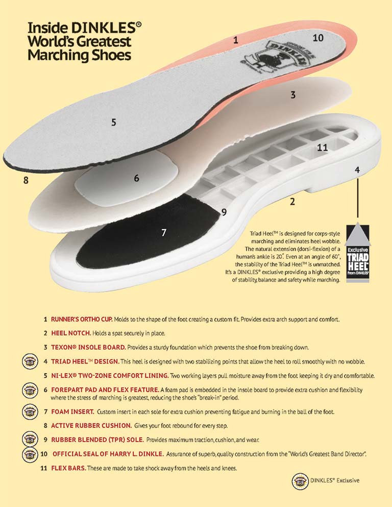 Shoe Construction DINKLES Marching Shoes