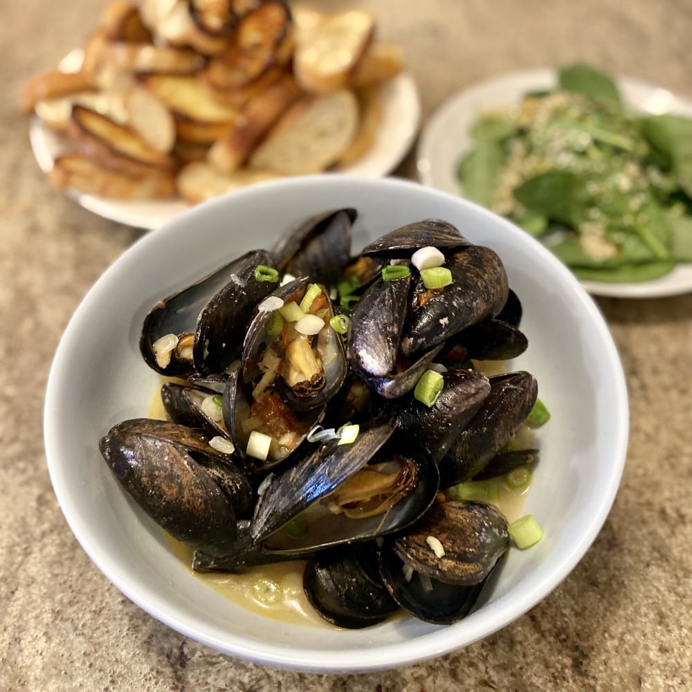Garlic Miso Mussels Dinner at the Franzens