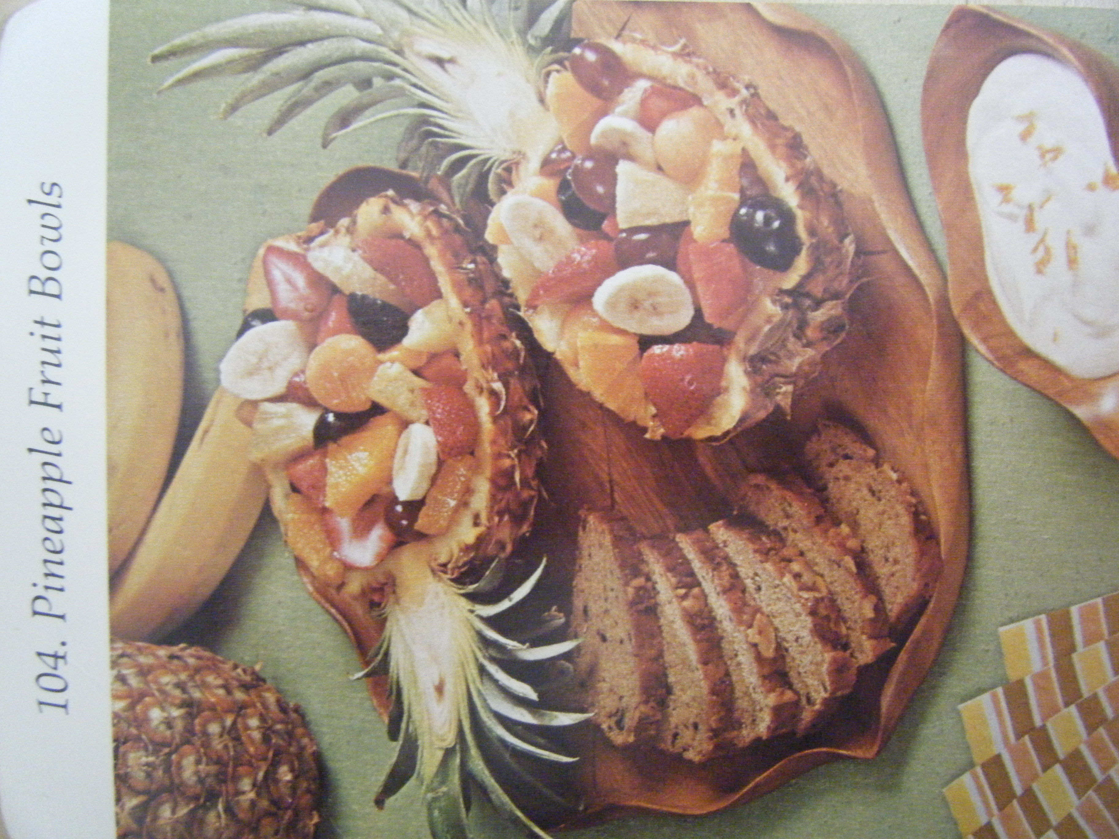 104. Pineapple Fruit Bowls Dinner Is Served 1972