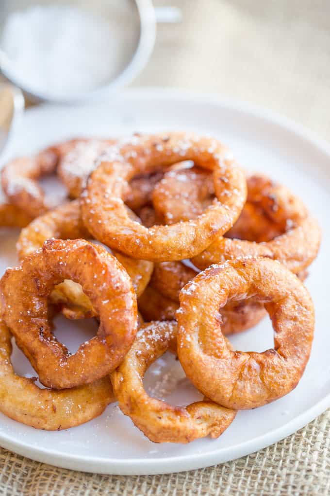 Apple Fritter Rings Dinner, then Dessert