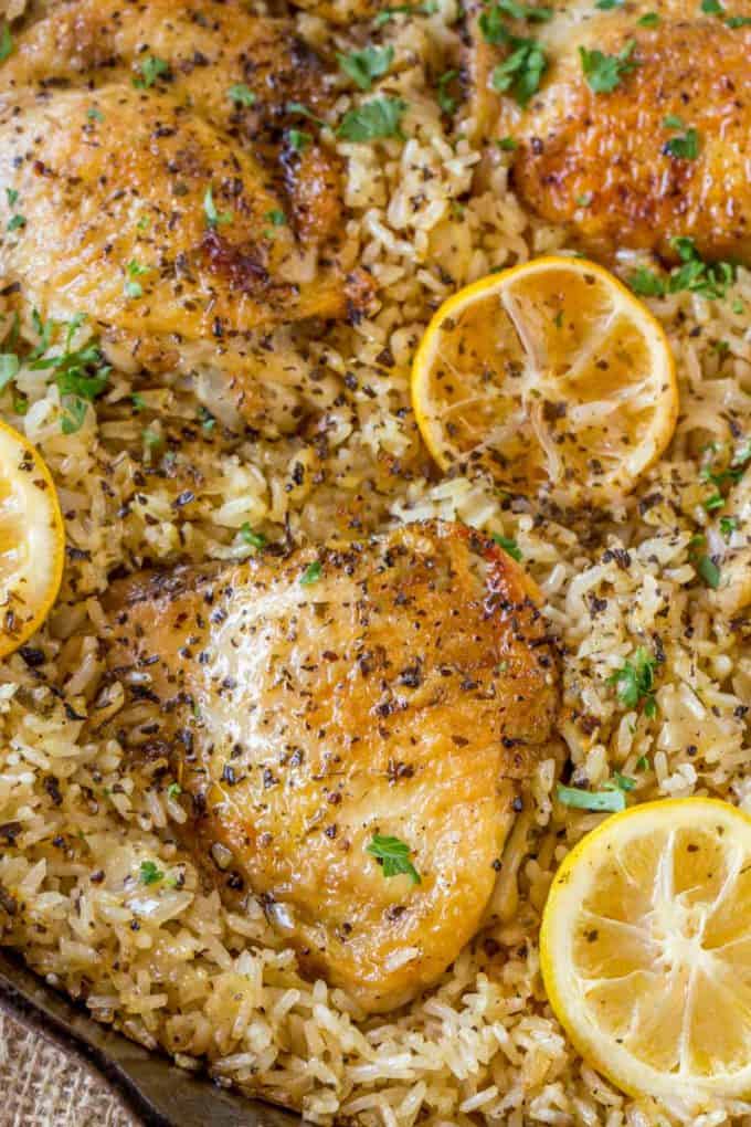 One Pot Greek Chicken and Rice Dinner, then Dessert