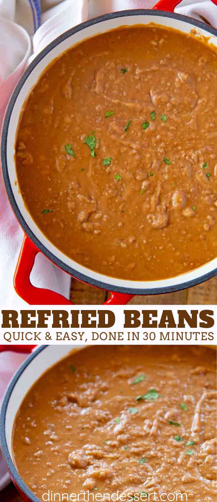 Easy Refried Beans Dinner, then Dessert