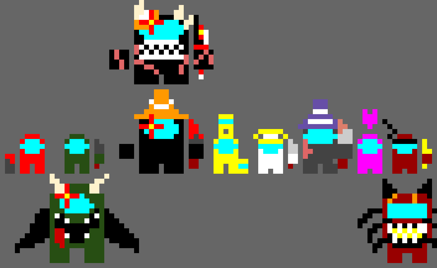 Impostor v4 main cast pixel art