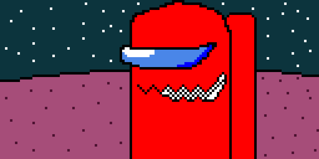 Red impostor fnf pixel art