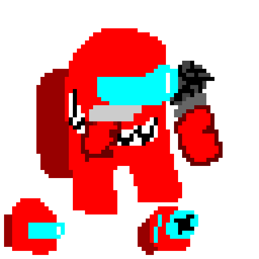 Red impostor v4 pixel art