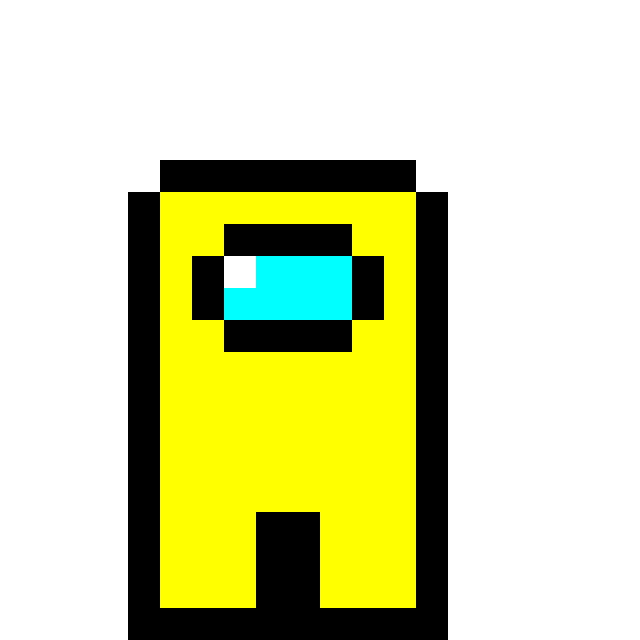Among us yellow pixel art