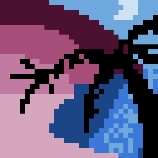 Night beach pixel art