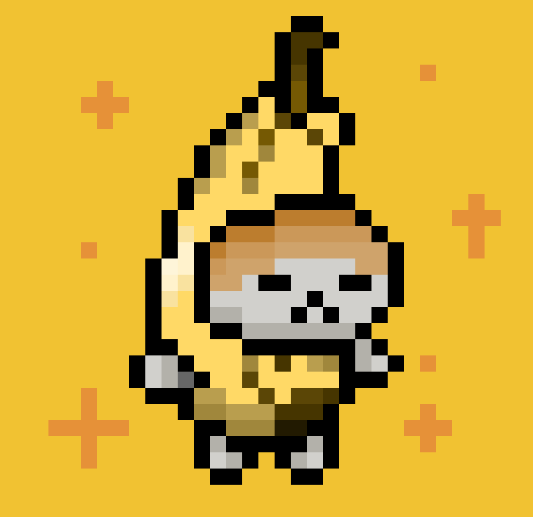 Banana cat pixel art