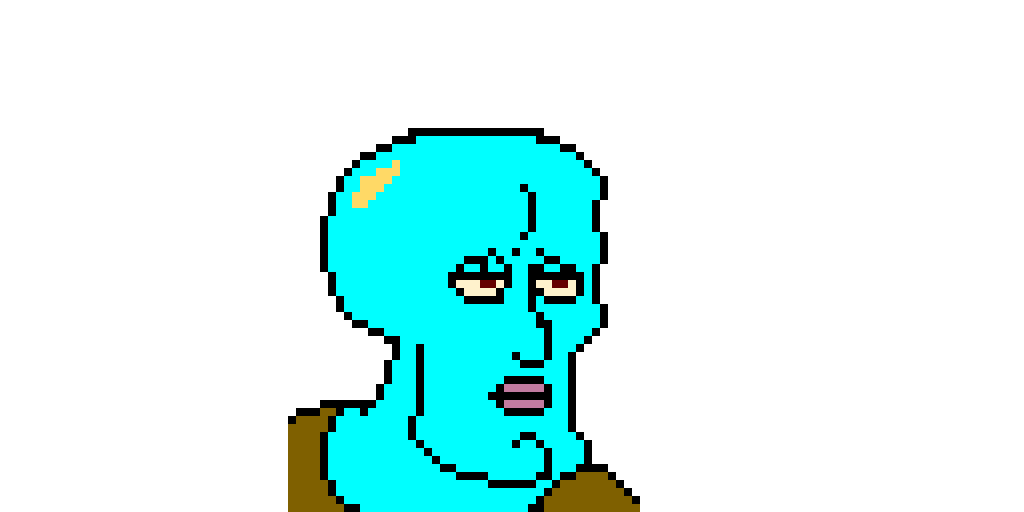 Meme 2 handsome squidward pixel art