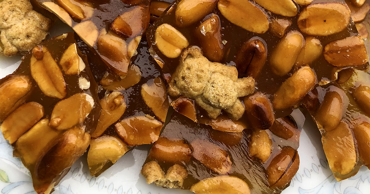 Teddy Grahams Peanut Brittle. Yup. Dinosaur Dracula!