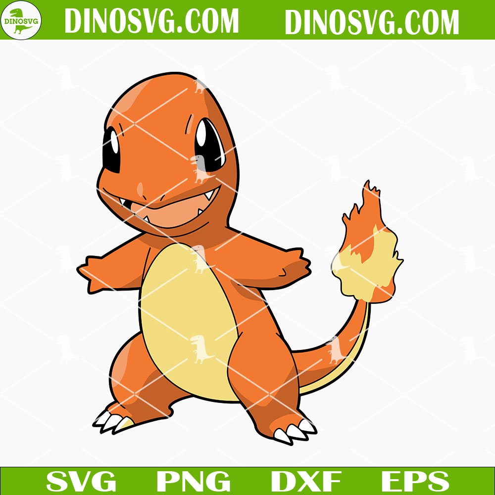 Charmander SVG, Pokemon SVG, Anime SVG PNG DXF EPS Cut Files DinoSvg