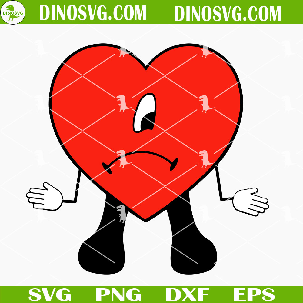 Bad Bunny Sad Heart Tattoo SVG, Baby Benito SVG, Un Verano Sin Ti SVG