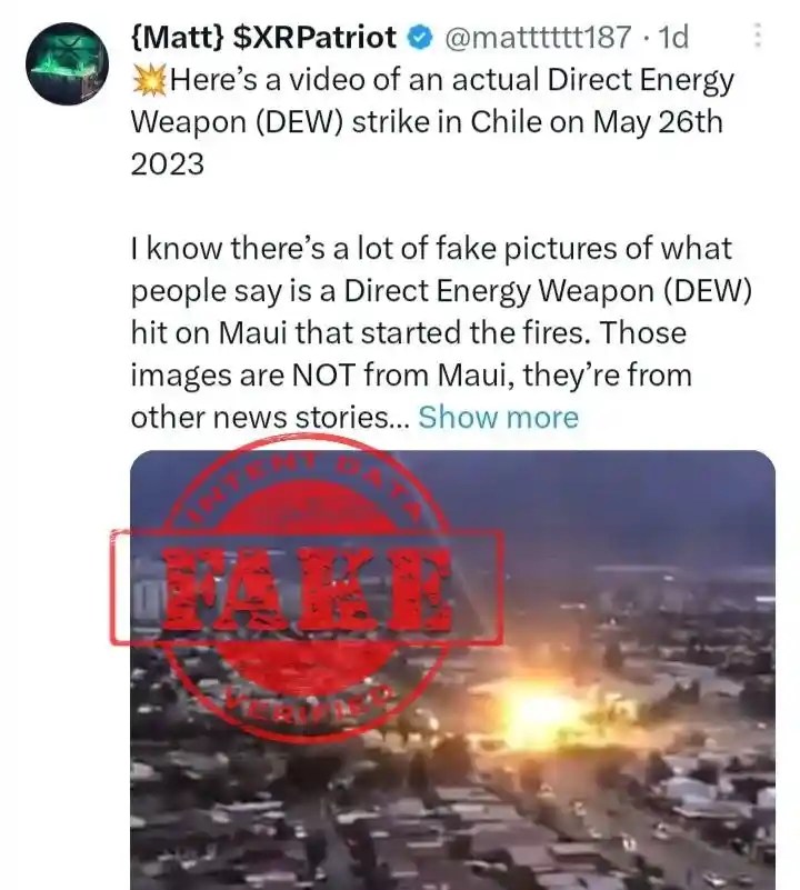 Electric Generator Explosion in Chile DEW Strike FactCheck