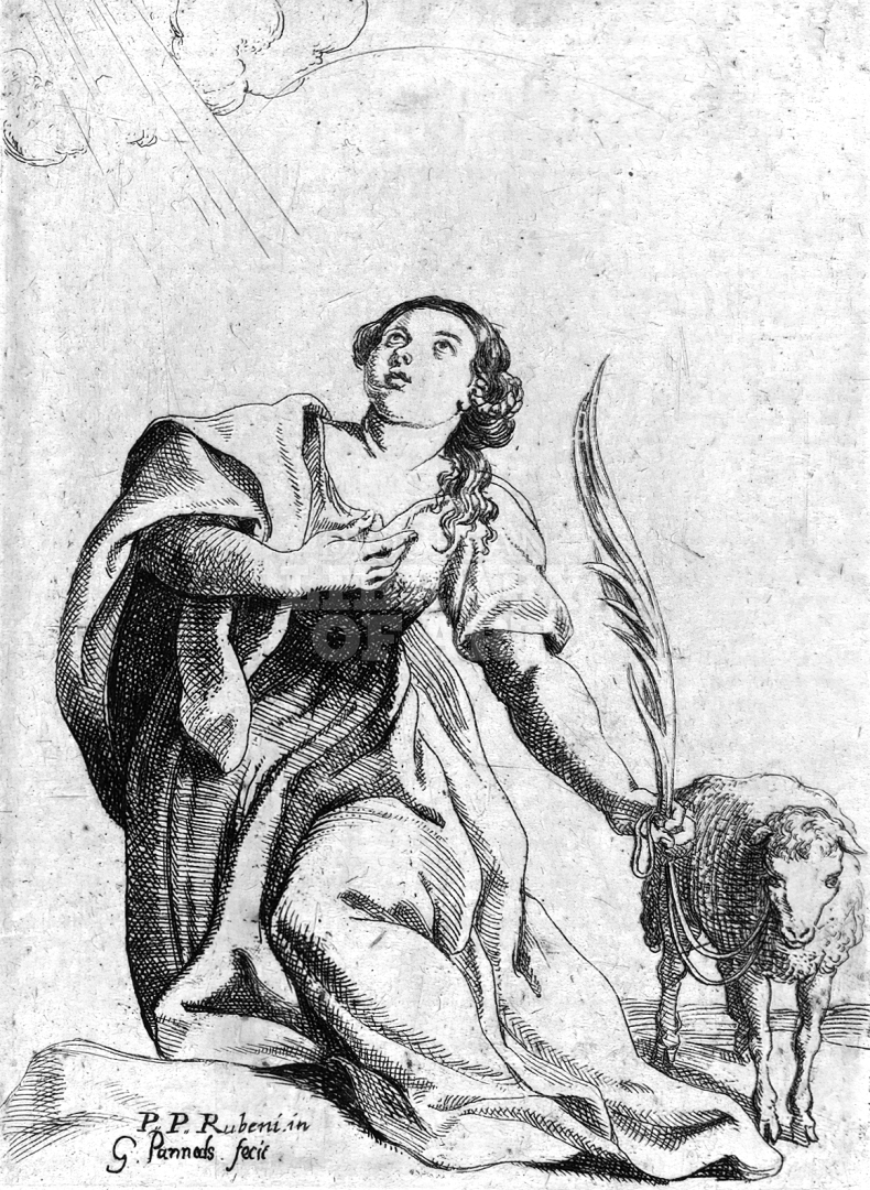 Diocesan Library of Art Saint Agnes Holding Palm Leaf