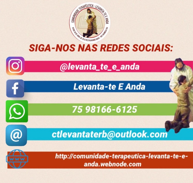 COMUNIDADE TERAPÊUTICA LEVANTATE E ANDA Diocese de Ruy Barbosa