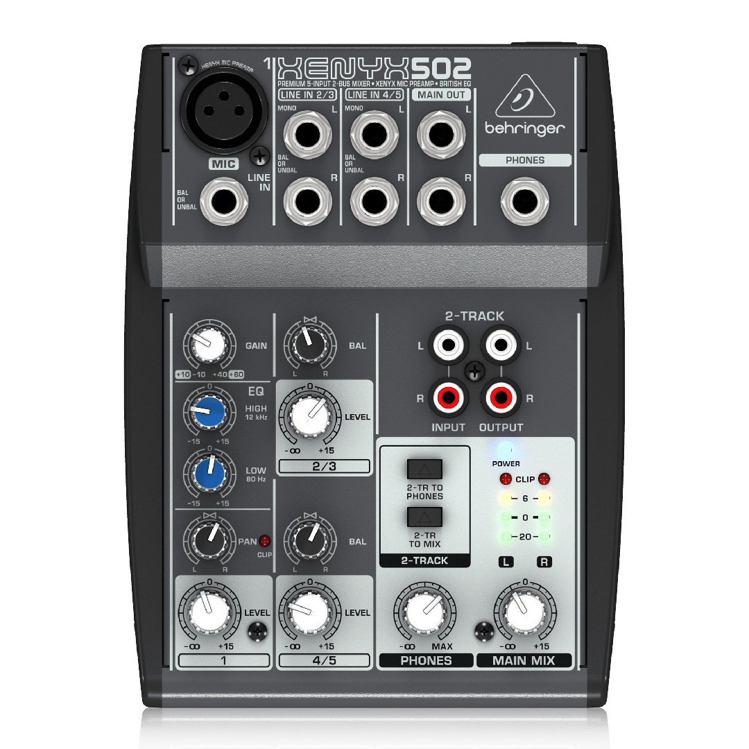 Behringer 502 Mixer Diode A.I. 5Input 2Bus Mixer with XENYX Mic Pre