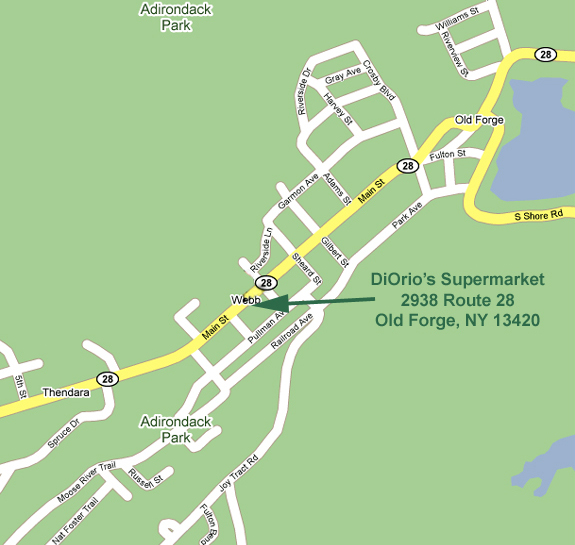 Map Of Old Forge Ny Location & Directions Diorio's Supermarket, Old