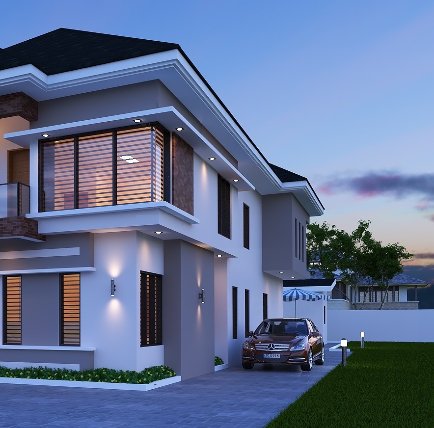 Contemporary Modern 4Bedroom Duplex with a BQ Ogun State RF {4011BD}