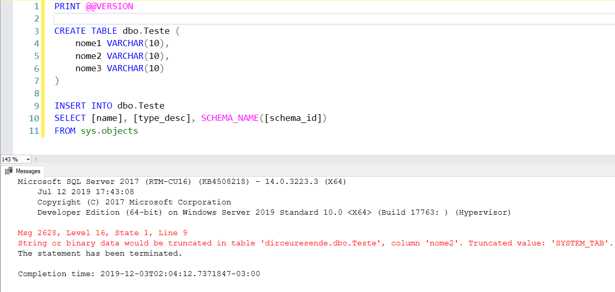 SQL Server String or binary data would be truncated O que é, como