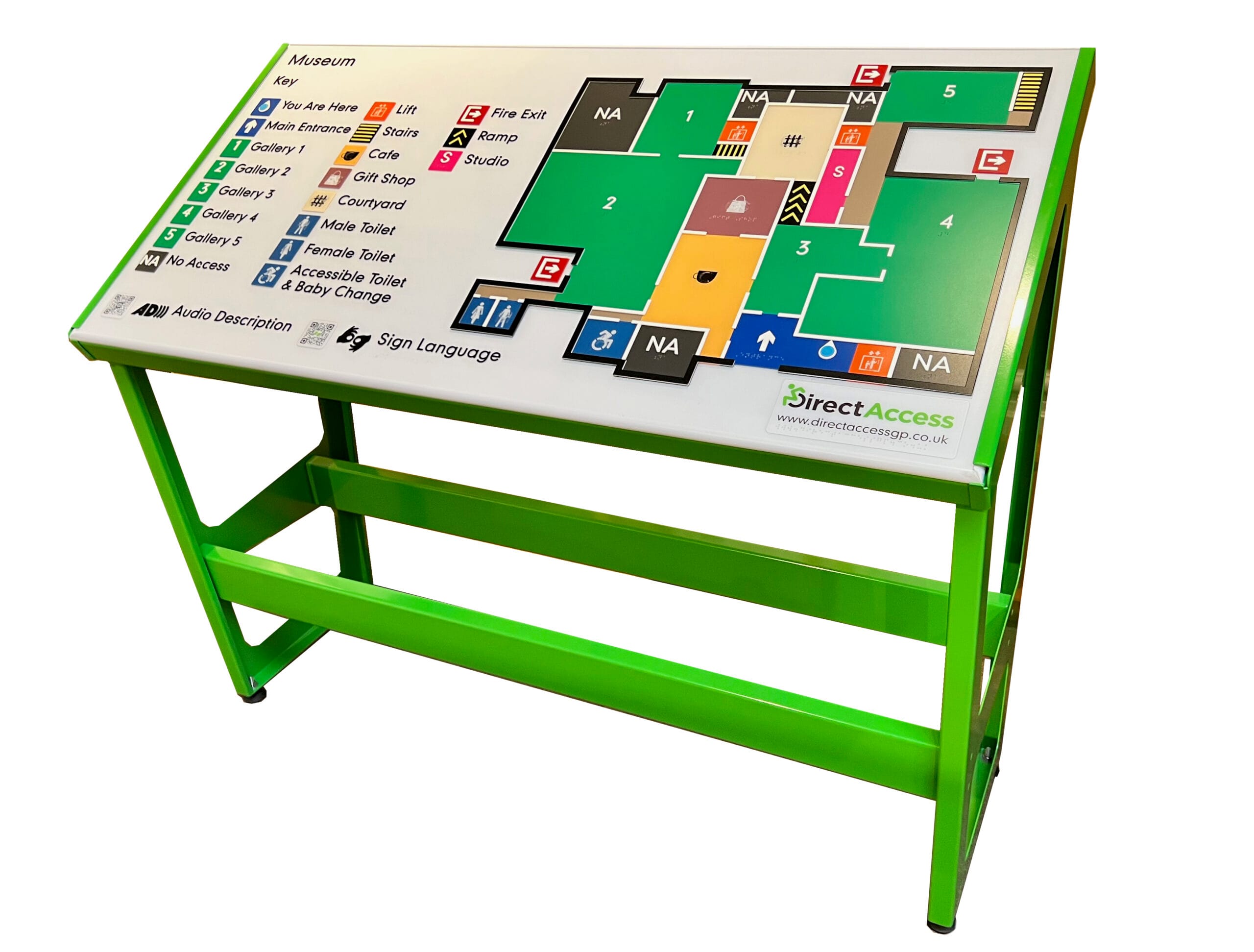 How does the Direct Access tactile map board work? Direct Access