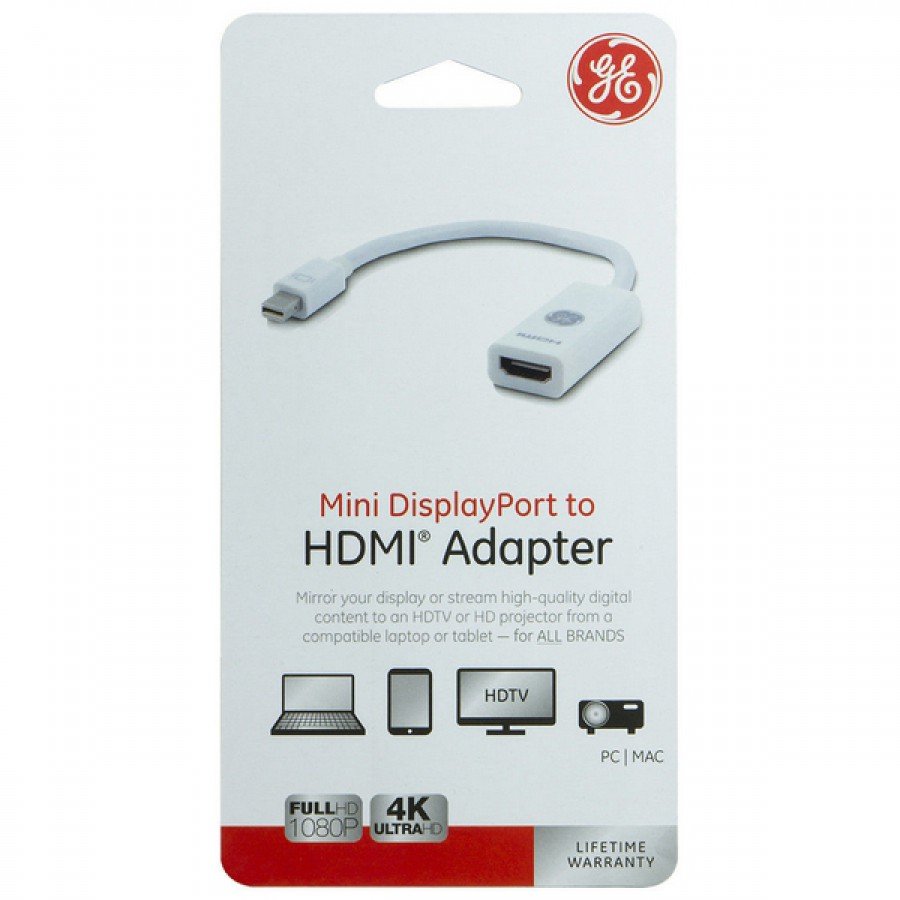 GE Mini Displayport To HDMI Adapter White Cell Phone Repair