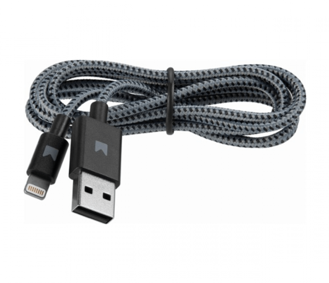 Modal 4' Braided Lightning Cable Gray/Black Cell Phone Repair