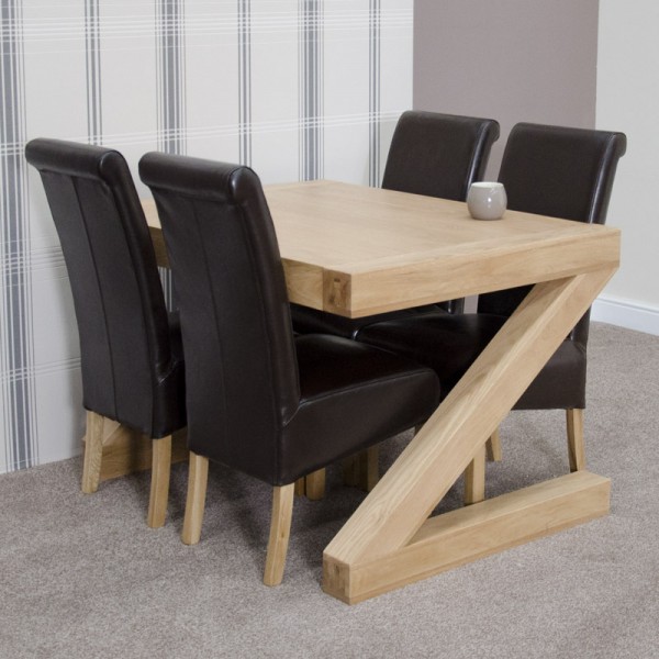Z Oak Designer 4' X 3' Dining Table Direct Homeware Oak Furniture