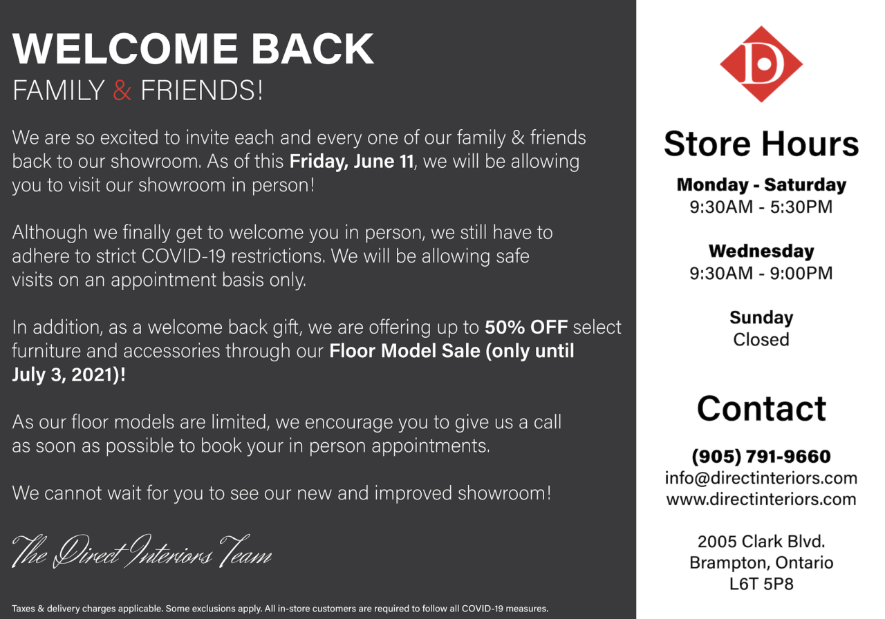 Direct Interiors A FULLSERVICE RETAIL FURNITURE & DESIGN STORE