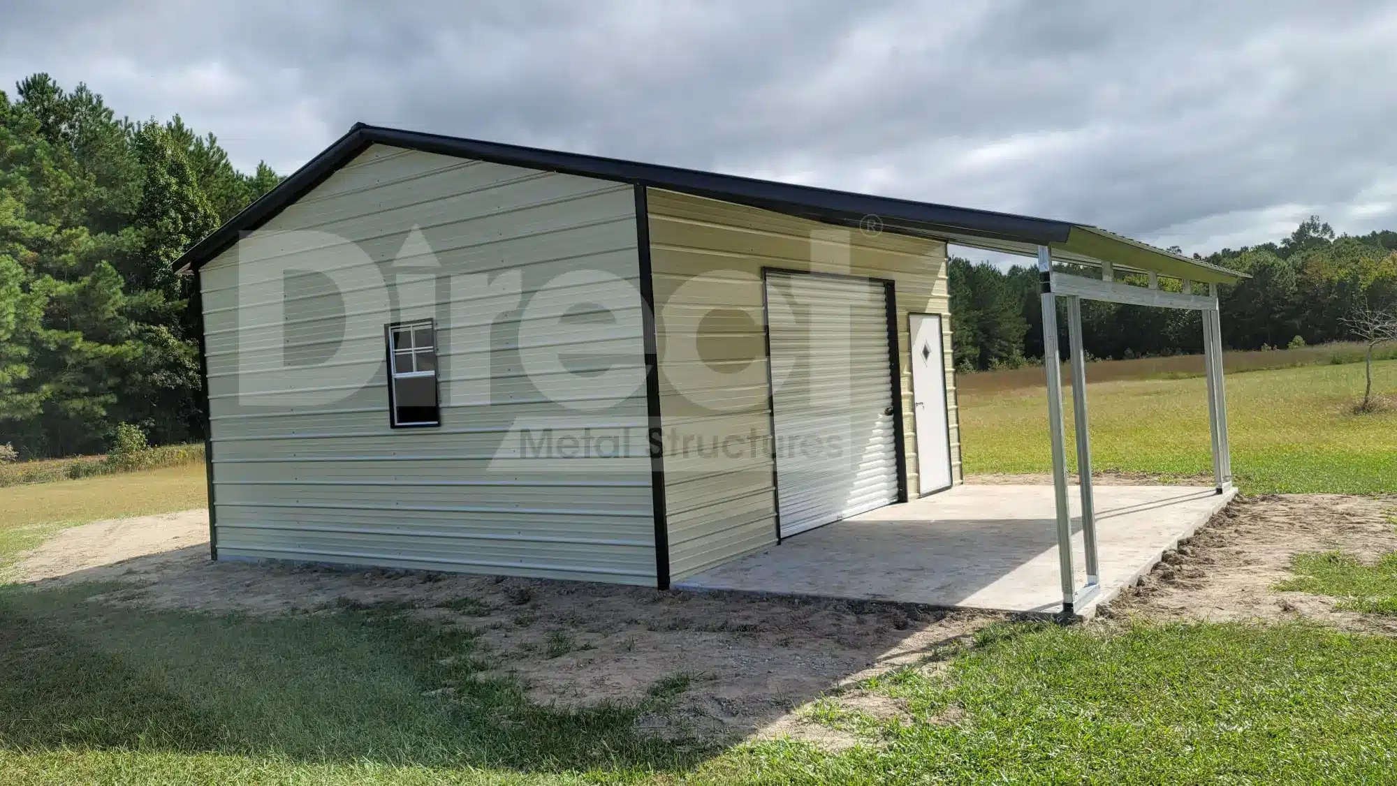 20x30x10 Metal Storage Building With Lean To Direct Metal Structures