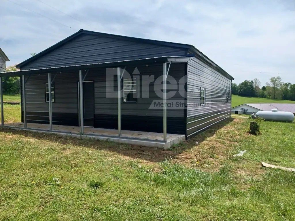 24x40x10 Metal Storage Building with Lean To Direct Metal Structures