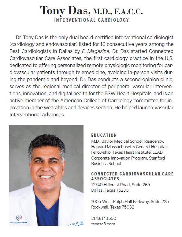 Tony S. Das, M.D., F.A.C.P., F.A.C.C. Cardiology Dallas D