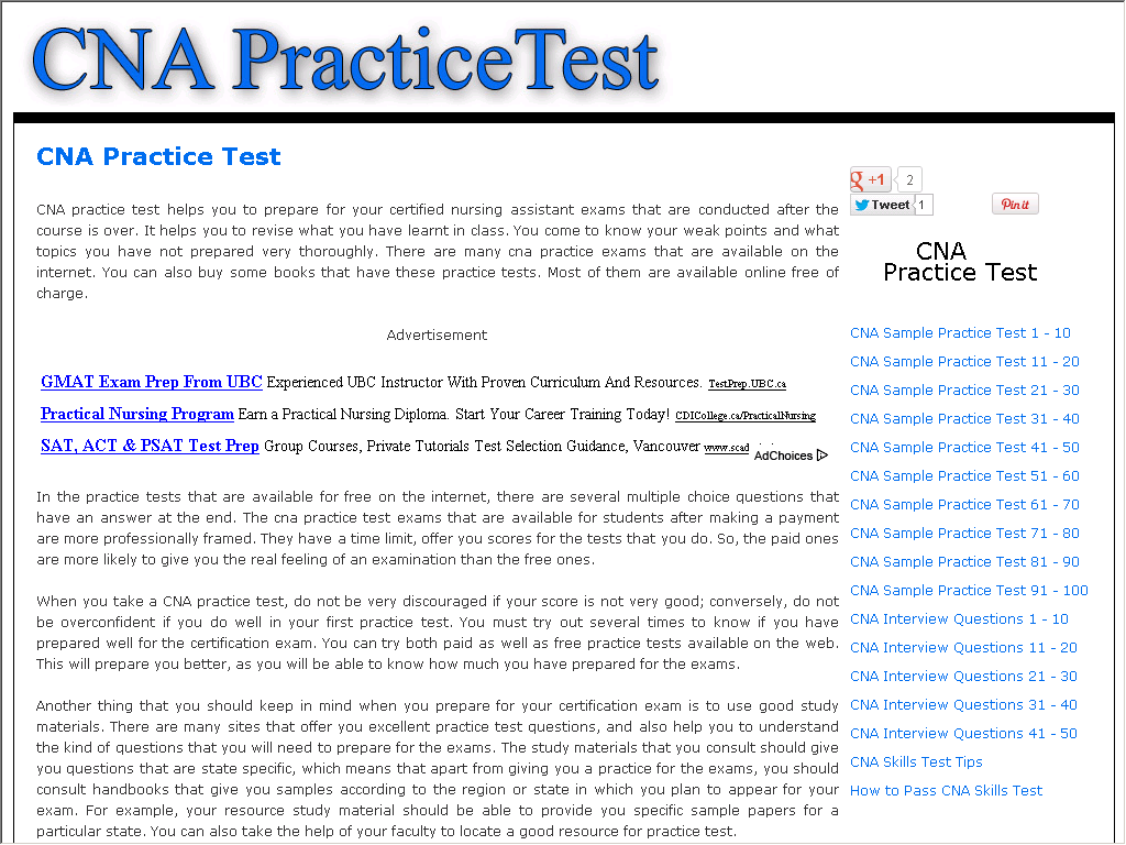 CNA Practice Test: Sample Questions and Answers - Web Directory