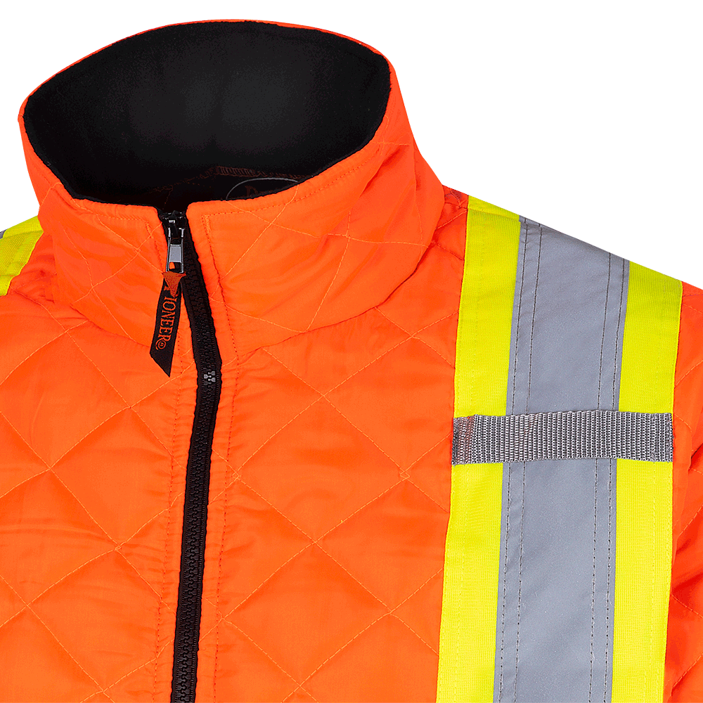 HiViz Orange Quilted Freezer Jacket Direct Workwear
